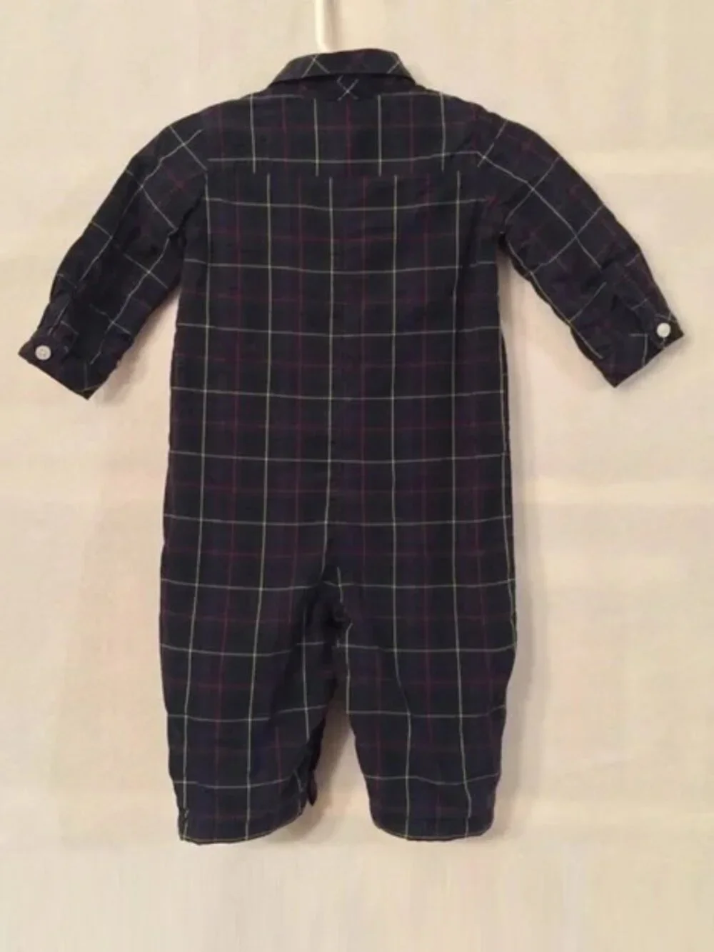 Ralph Lauren green blue red yellow plaid cotton long romper one piece
